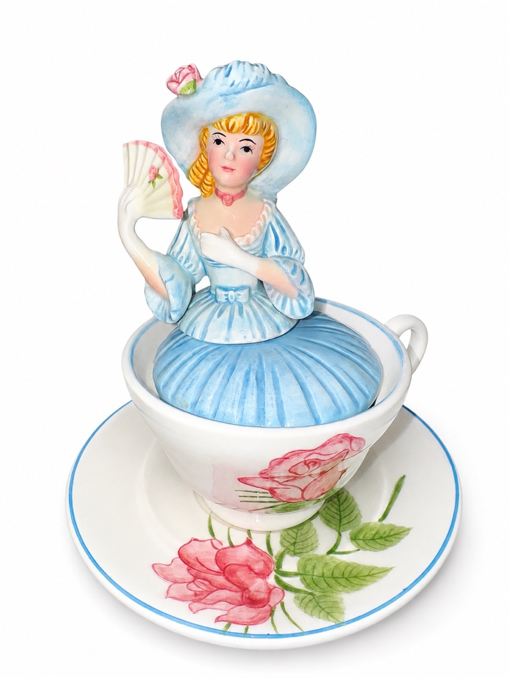 Vintage 1991 Schmid Victorian Faire The Rose Musical Lady Teacup Figurine